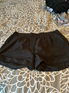 Black Women's Athletic Running Shorts with Elastic Waist
